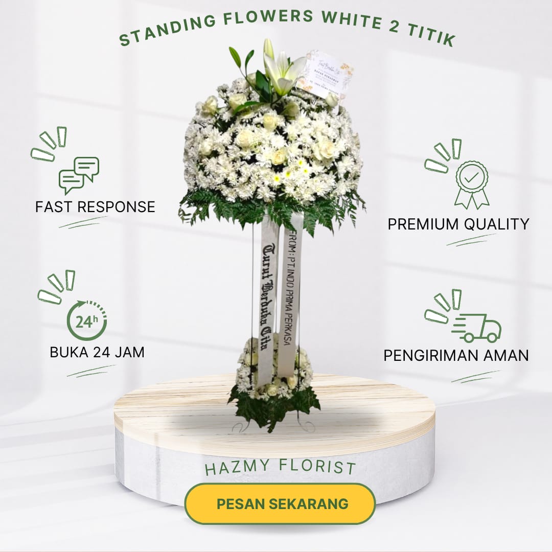 Standing Flowers White 2 Titik