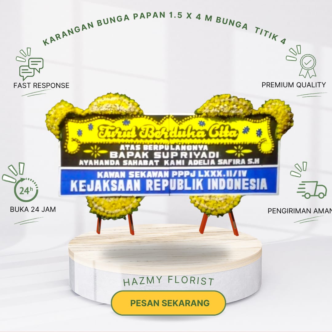 Karangan Bunga Papan Wedding, Duka Cita, Selamat Sukses, Selamat Wisuda, Selamat Pelantikan, Grand Opening 1.5 x 4 M Bunga Titik 4 Bintaro, Ciputat, Pondok Indah, Lebak Bulus BSD, Tangerang Selatan, Jakarta Selatan, Tangerang Kota JABODETABEK