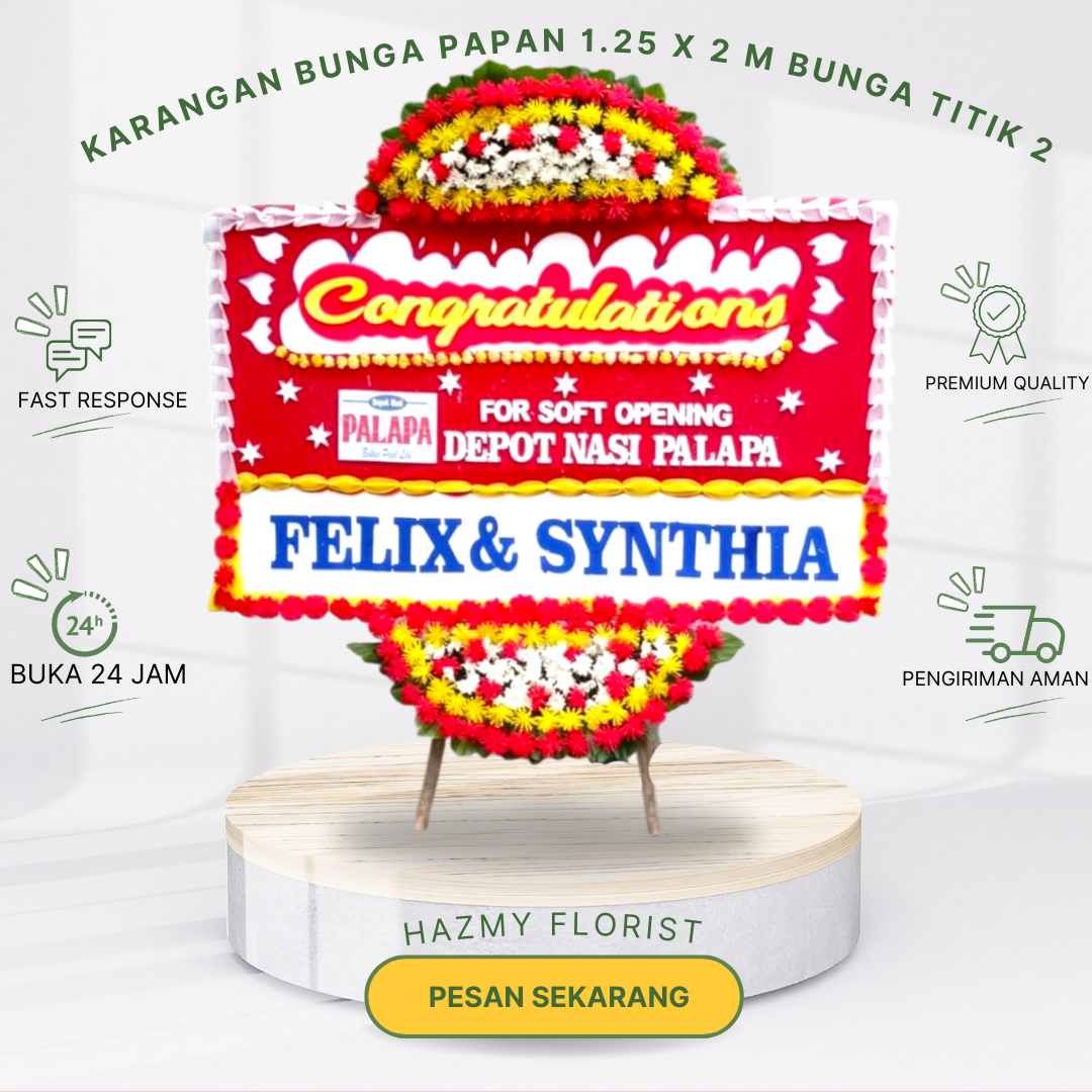 Karangan Bunga Papan 1.25 x 2 M Bunga Titik 2