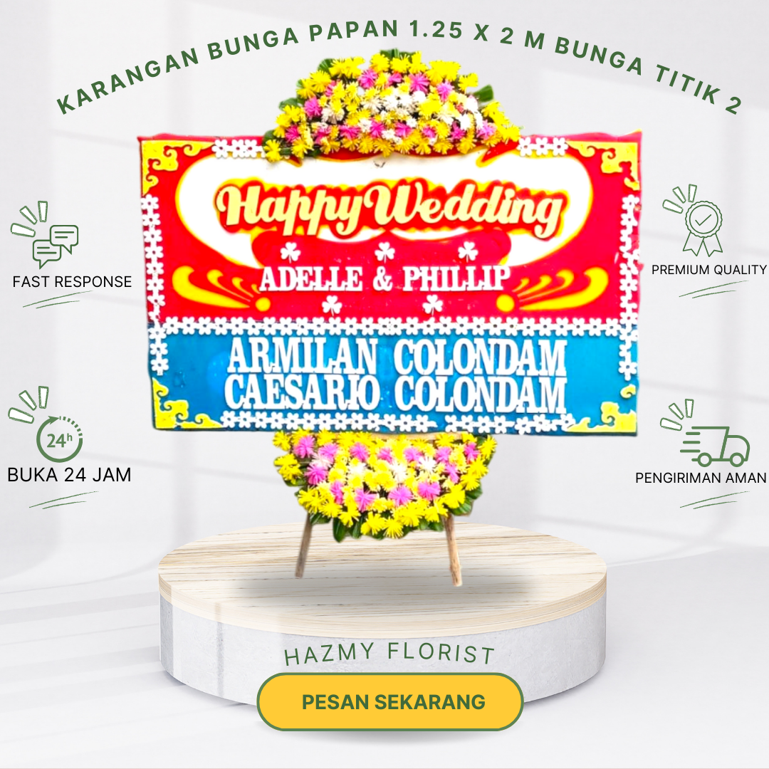 Karangan Bunga Papan 1.25 x 2 M Bunga Titik 2