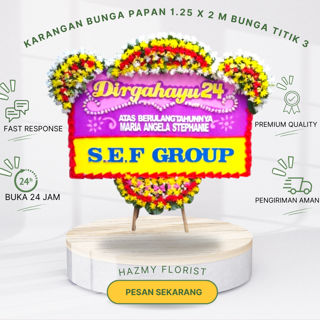Karangan Bunga Papan 1.25 x 2 M Bunga Titik 3
