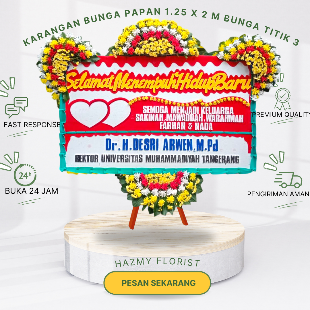 Karangan Bunga Papan 1.25 x 2 M Bunga Titik 3