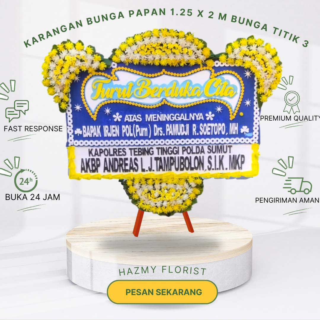 Karangan Bunga Papan 1.25 x 2 M Bunga Titik 3