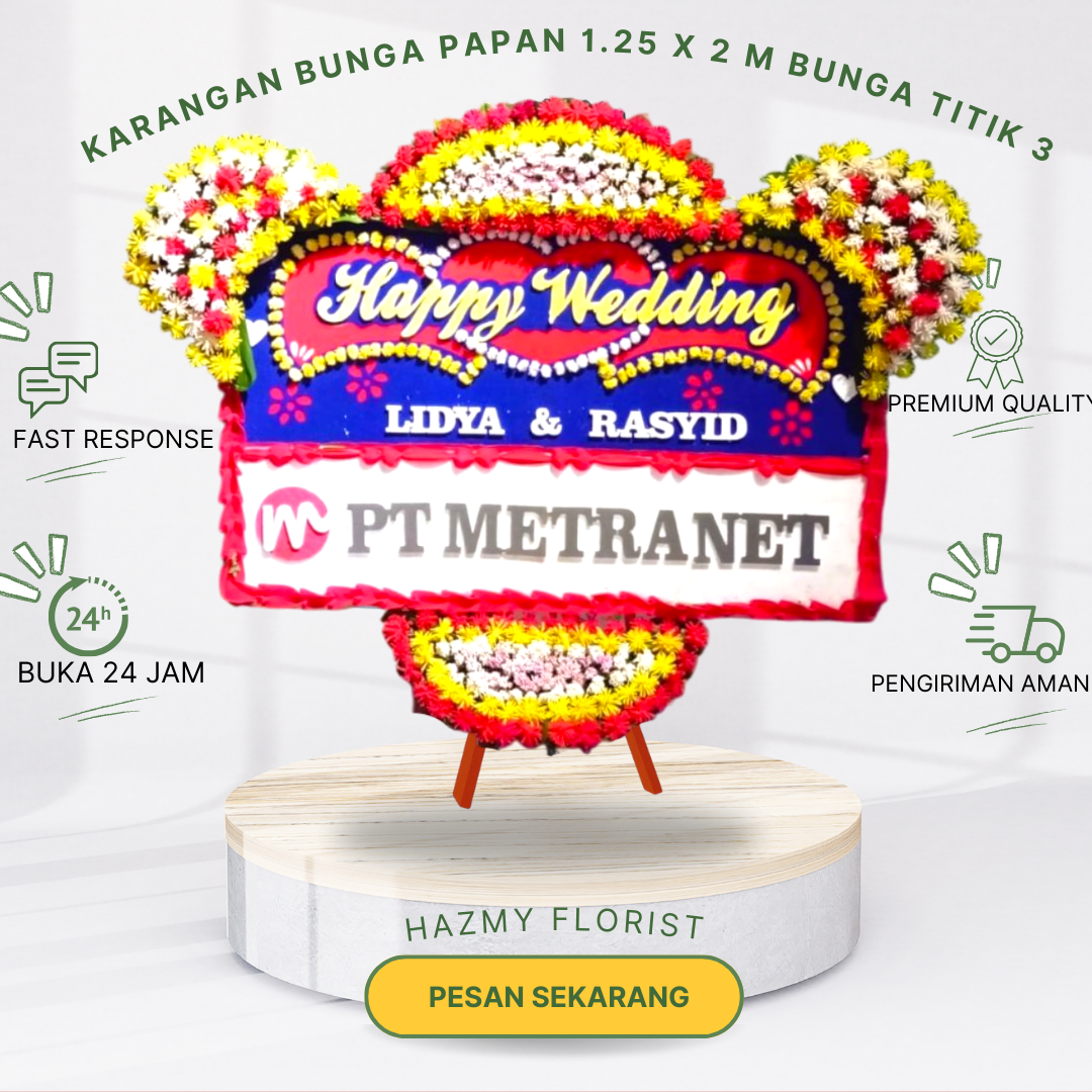 Karangan Bunga Papan 1.25 x 2 M Bunga Titik 3