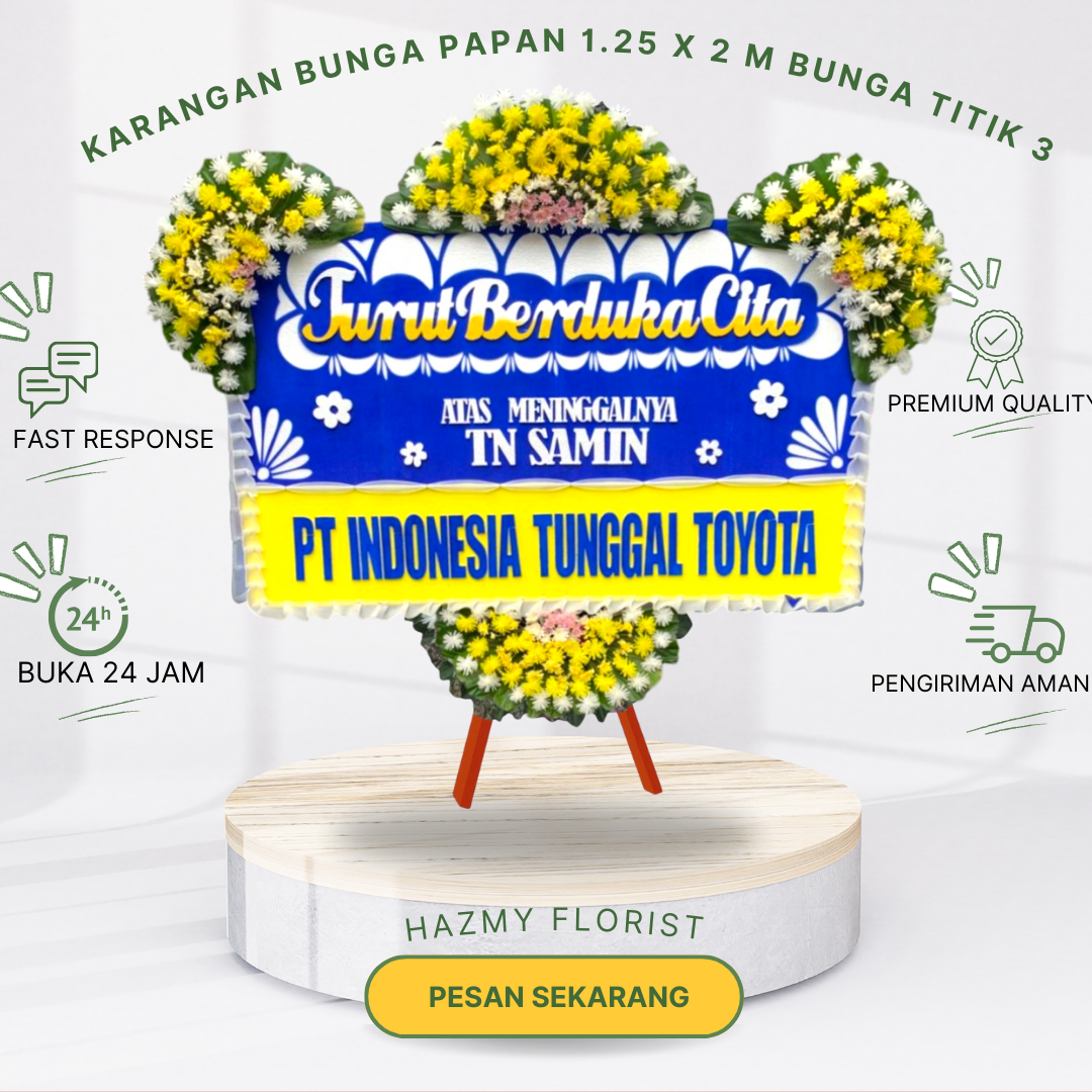Karangan Bunga Papan 1.25 x 2 M Bunga Titik 3