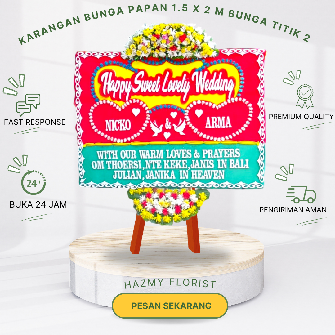 Karangan Bunga Papan 1.5 x 2 M Bunga Titik 2