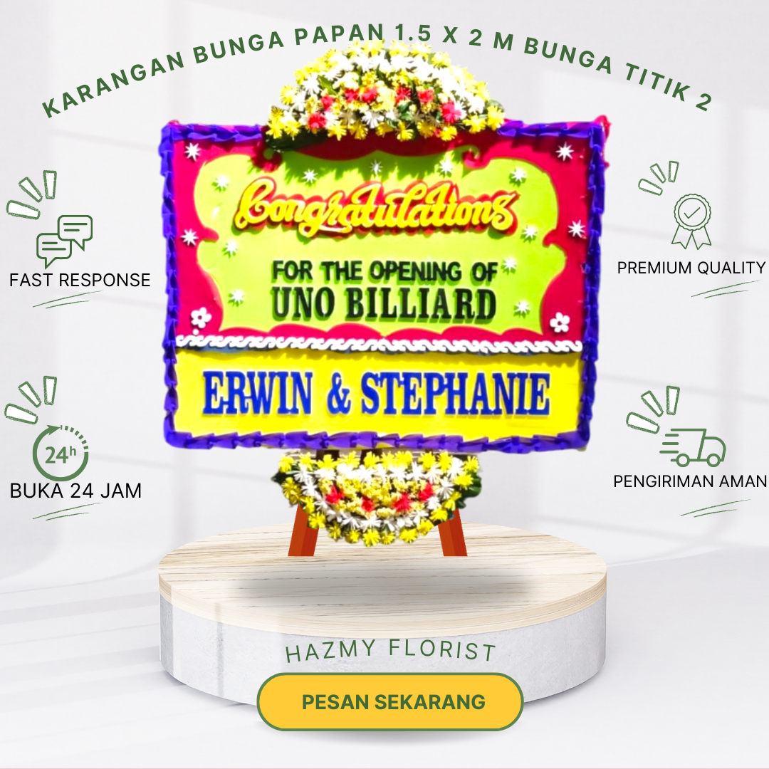 Karangan Bunga Papan 1.5 x 2 M Bunga Titik 2
