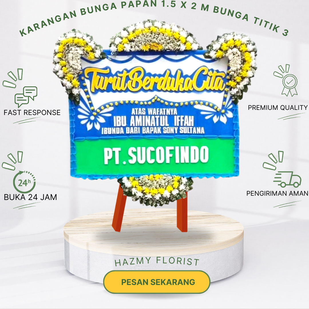 Karangan Bunga Papan 1.5 x 2 M Bunga Titik 3