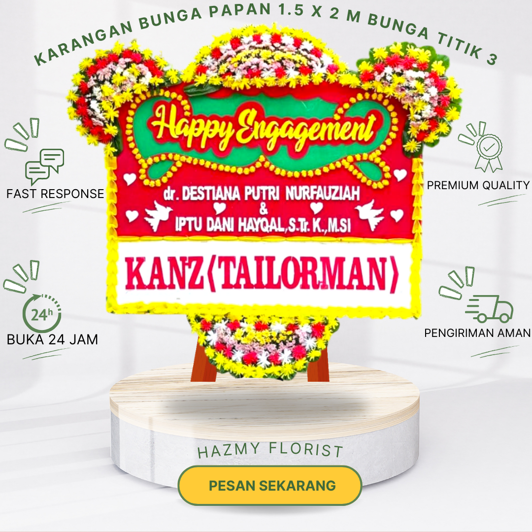 Karangan Bunga Papan 1.5 x 2 M Bunga Titik 3