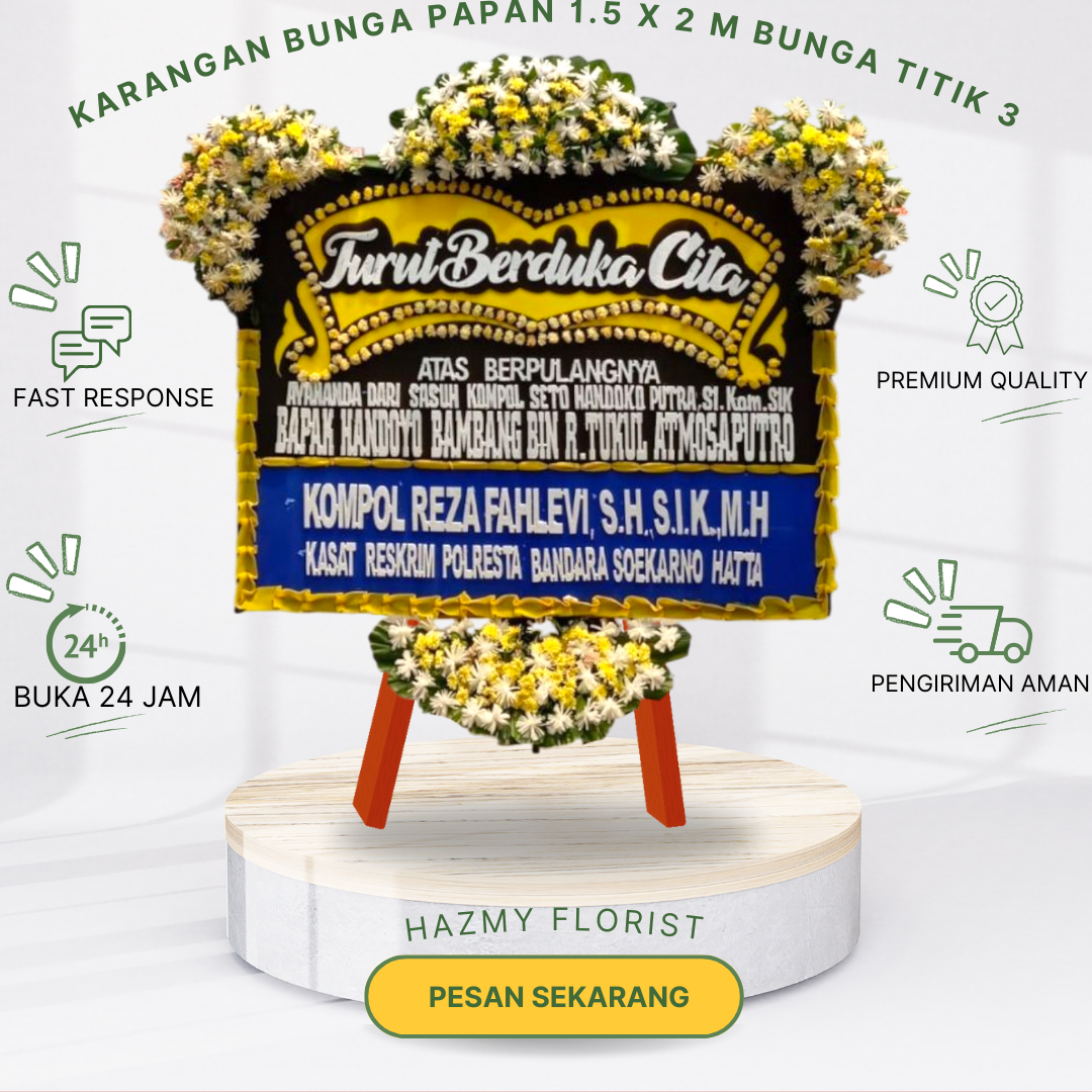 Karangan Bunga Papan 1.5 x 2 M Bunga Titik 3