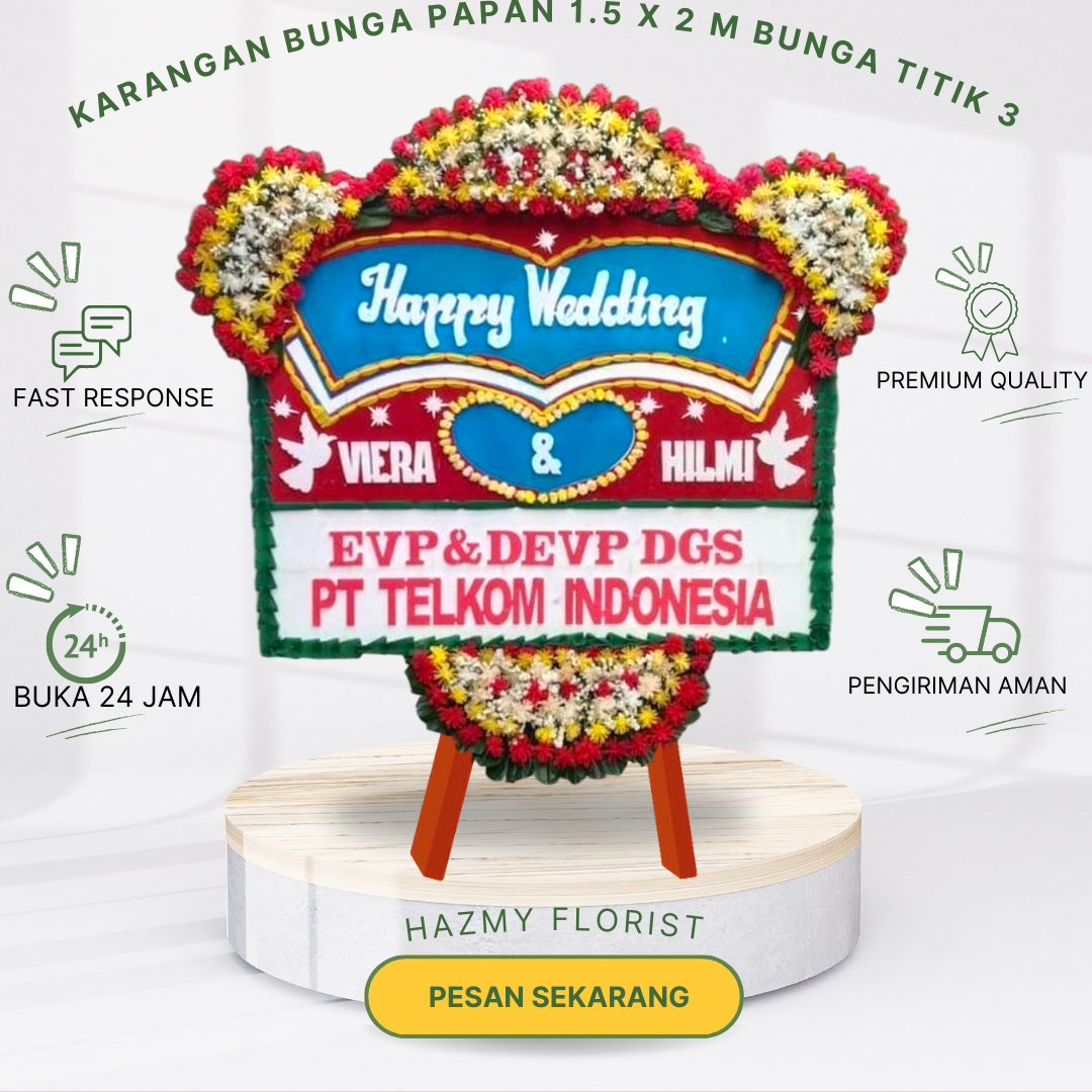Karangan Bunga Papan 1.5 x 2 M Bunga Titik 3