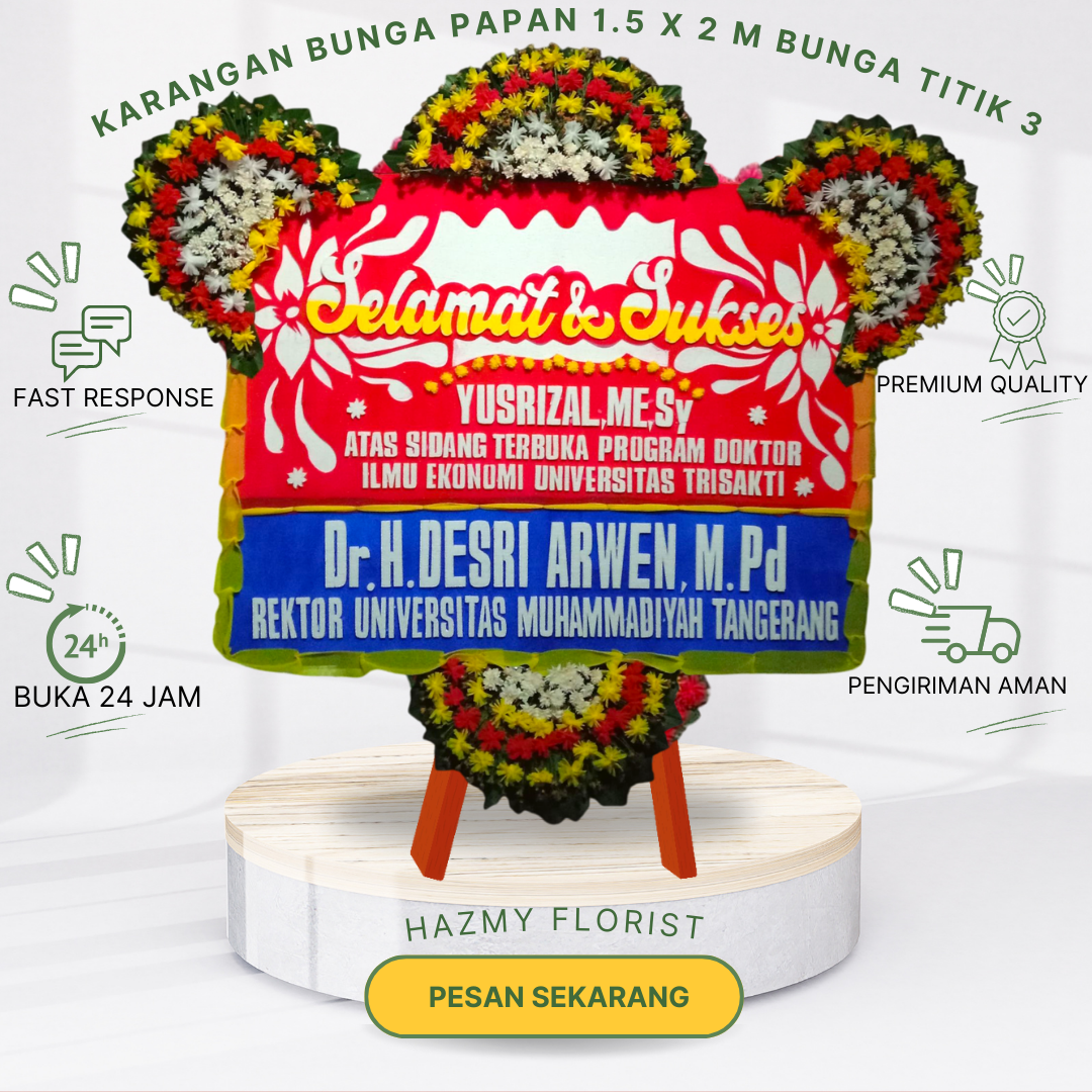 Karangan Bunga Papan 1.5 x 2 M Bunga Titik 3