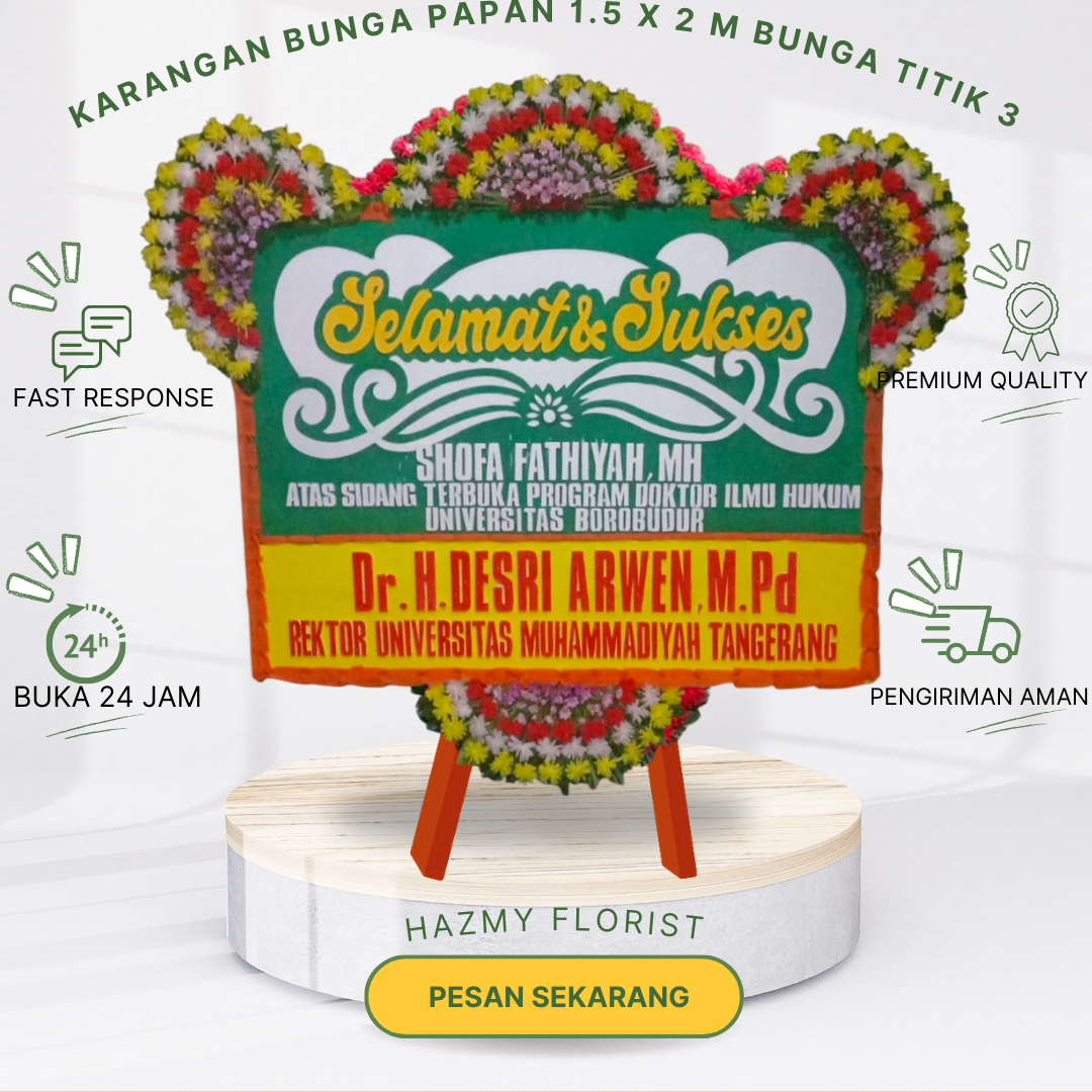 Karangan Bunga Papan 1.5 x 2 M Bunga Titik 3